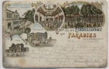 VERKAUFT !!!   Litho Halle an der Saale Gruss aus dem Etablissement zum Paradies 1898