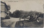 VERKAUFT !!!   AK Foto Schiessplatz Tangerhütte Logierhaus mit Kanone und Palmen 1920 RAR