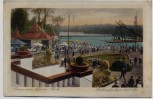VERKAUFT !!!   AK Berlin Halensee Grunewald Gruss vom Luna-Park Parkaufnahme mit See viele Menschen 1927