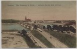 VERKAUFT !!!   AK Warschau Warszawa Kierbedzia Brücke Blick auf Praga Polen Feldpost 1918