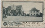 VERKAUFT !!!   AK Gruss aus Lechhausen Augsburg Gastwirtschaft zum Eisernen Kreuz viele Menschen 1903 RAR