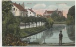 AK Münster in Westfalen Am Kanonengraben mit Mann 1909