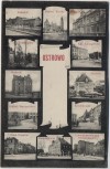 VERKAUFT !!!   AK Mehrbild Ostrowo Ostrów Wielkopolski Bahnhof Ulanenkaserne Kirchstraße ... Posen Polen 1911 RAR