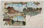 AK Litho Gruss aus Haselünne Postamt Kirche Kloster 1903 RAR