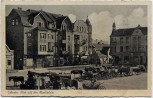 AK Schroda Środa Wielkopolska Blick auf den Marktplatz viele Pferdekutschen Warthegau Posen Polen 1941 RAR