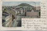 VERKAUFT !!!   AK Gruss aus Pössneck Bahnhofstrasse mit Post 1902