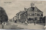 AK Gruss aus Jülich Kölnstrasse und Post mit Menschen 1911