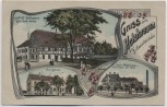 AK Gruss aus Holzhausen bei Schweickershain Gasthof Schule Fabrik bei Geringswalde Erlau 1922 RAR