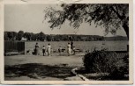 VERKAUFT !!!   AK Luftkurort Feldberg in Mecklenburg Haussee mit Menschen Landpoststempel Conow 1957