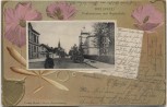 Präge-AK Passepartout Bielefeld Paulusstraße mit Realschule 1903 RAR