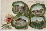 Präge-AK Litho Gruss aus Lübbecke Kleeblatt Langestrasse Marktplatz Postamt 1905 RAR