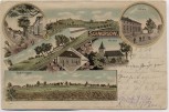 VERKAUFT !!!   AK Litho Gruss aus Schmergow Schule Kirche Gasthaus ... bei Groß Kreutz Havel 1899 RAR