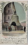 AK Mockba Moskau Glocke am Kreml mit Menschen Russland 1908