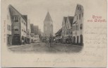 AK Gruss aus Aichach Blick auf unteres Tor 1910