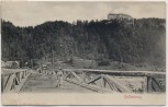 AK Hollenburg Frau auf Holzbrücke bei Köttmannsdorf Kärnten Österreich 1910
