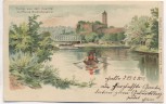 AK Partie aus dem Saaletal mit Ruine Giebichenstein b. Halle / Saale 1899
