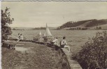 AK Foto Talsperre Pirk Menschen Boote bei Oelsnitz Vogtland 1961
