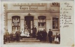 VERKAUFT !!!   AK Foto Herzberg (Elster) Menschen vor Geschäft Eisenwarenhändler Eugen Hensel 1910 RAR