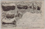 AK Mehrbild Gruss aus Zeitz Post Kirche Altmarkt ... 1896 RAR