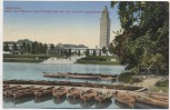 AK Magdeburg Blick vom Fährhaus Adolf-Mittag-See auf das Ausstellungsgelände viele Boote 1936
