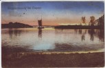 AK Berlin Morgenstimmung bei Treptow See mit Boot 1920