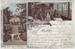 AK Litho Celle Restaurant Sommertheater Berggarten 1896