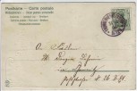Präge-AK Prosit Neujahr 2 Hunde Dackel im Rucksack Gewehr Goldrand 1906