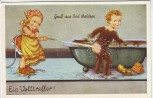 AK Gruß aus Bad Waldsee Ein Volltreffer Comik 2 Kinder 1940