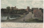 AK Werben an der Elbe vom Wehl gesehen Frau trägt Wasser mit Kindern b. Havelberg 1907 RAR