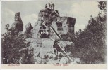 AK Halberstadt Gläserner Mönch mit Menschen 1906