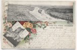 AK Litho Fernblick vom Plateau Drachenfels auf das Rheintal Königswinter 1899