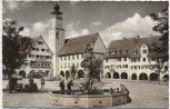 AK Foto Freudenstadt im Schwarzwald Marktplatz mit Rathaus und Neptun-Brunnen 1960