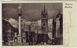 AK Gruss aus Straubing Dreifaltigkeitssäule und Stadtturm 1940