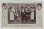 AK Herzl. Gruß von Mizzi und Karl Mende Künstler Trachtentanz 1910