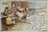 AK Litho Liedkarte Gruss aus dem Vogtlande Vogtländische Bauernwiege 1906