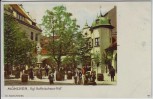 Künstler-AK München Kgl. Hofbräuhaus Hof mit Menschen 1900