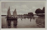AK Leipzig Knauthain Stausee mit Schiffen 1955