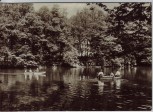 AK Foto Crimmitschau Sahnpark Gondelteich mit Gaststätte Forsthaus 1969
