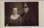VERKAUFT !!!AK Foto Porträt Frau und Mann in Uniform Schirmmütze Wehrmacht 2.WK 1940