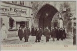 AK Jena Kurrende bei Straßensingen Bäckerei Eychelberg Johannistor Studentika 1910