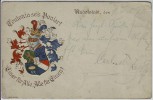 Präge-AK Rudolstadt Teutonia sei's Panier ! Wappen Studentika 1907