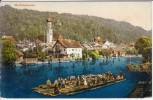 AK Wolfratshausen Ortsansicht mit Floß Menschen 1912