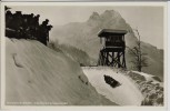 AK Foto Garmisch-Partenkirchen Olympia-Bobbahn mit Menschen 1954