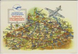 VERKAUFT !!!   Künstler-AK A. Hoppe Deutsche Lufthansa Flugstrecken Erfurt Leipzig Dresden Karl-Marx-Stadt 1958 RAR