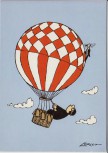 Künstler-AK Humor Loriot Ballon Mann Specht Magna Carta Nr. 040 1970