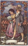 Künstler-AK Jugendstil Motiv Mann und Frau vor München Ottmar Zieher 1910