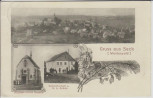 AK Gruss aus Seck Ortsansicht Kapelle Gastwirtschaft bei Rennerod Westerwald 1910 RAR