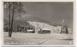 VERKAUFT !!!   AK Foto Gaststätte Neubrasilien Neu-Brasilien mit der Lausche im Winter Niederlichtenwalde Dolní Světlá b. Großmergthal Mařenice Sudetengau Tschechien 1935 RAR