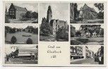 AK Mehrbild Gruß aus Gladbeck i. W. Hochstraße Jovyplatz Postamt Stempel Erhard Sakautzke Elisabethstr. 7 1952