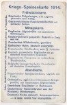 VERKAUFT !!!   AK Kriegs-Speisekarte Bayrische Prügelsuppe ... 1.WK Weltkrieg 1914